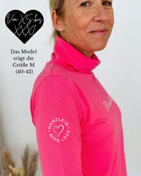 Herzlein® Longsleeve mit Rollkragen "Strandliebe" in Pink