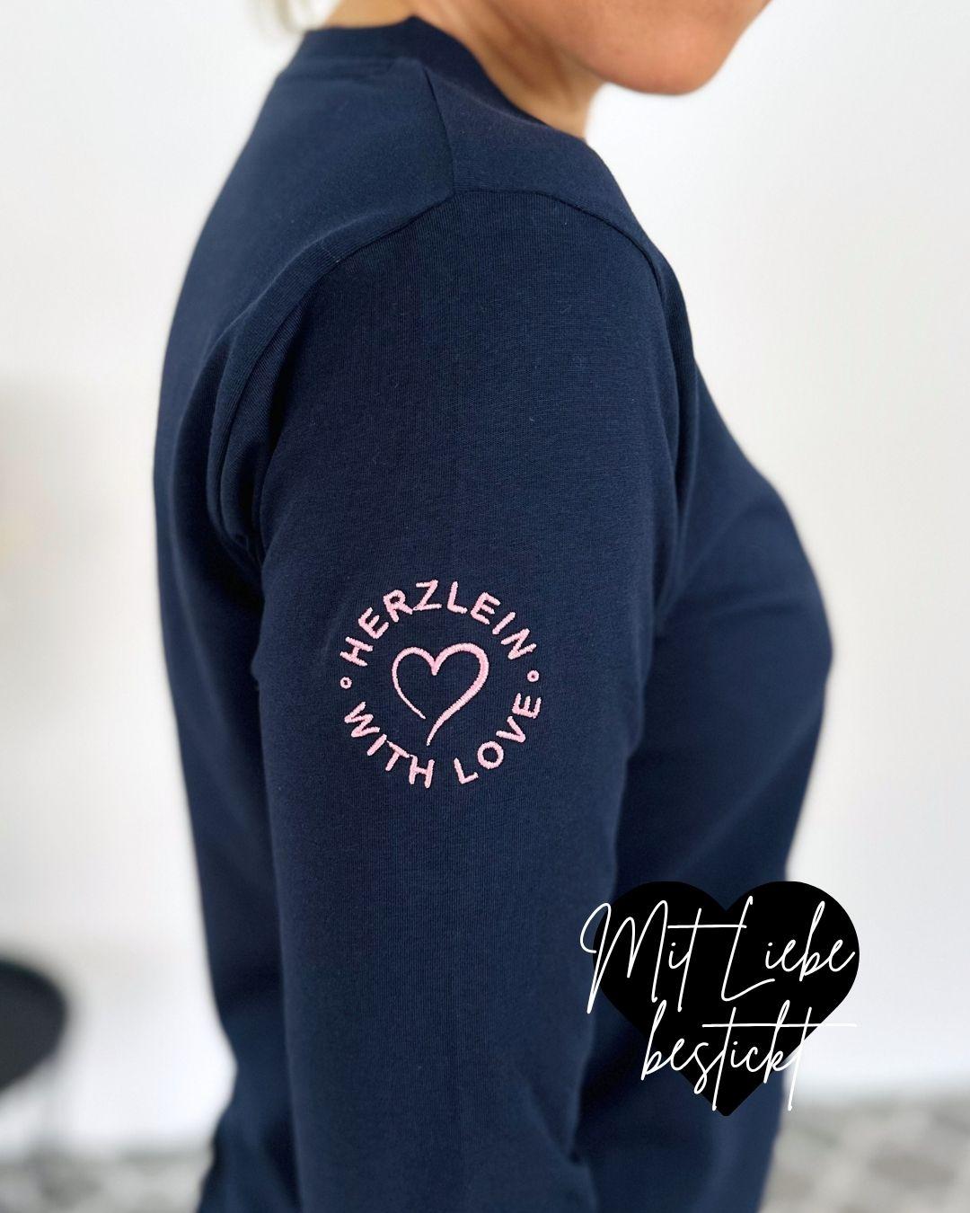 Herzlein® Longsleeve-Shirt mit Schmetterling in Navy