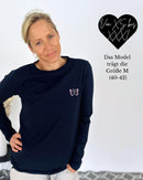 Herzlein® Longsleeve-Shirt mit Schmetterling in Navy