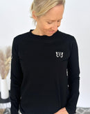 Herzlein® Longsleeve-Shirt mit Schmetterling in Schwarz