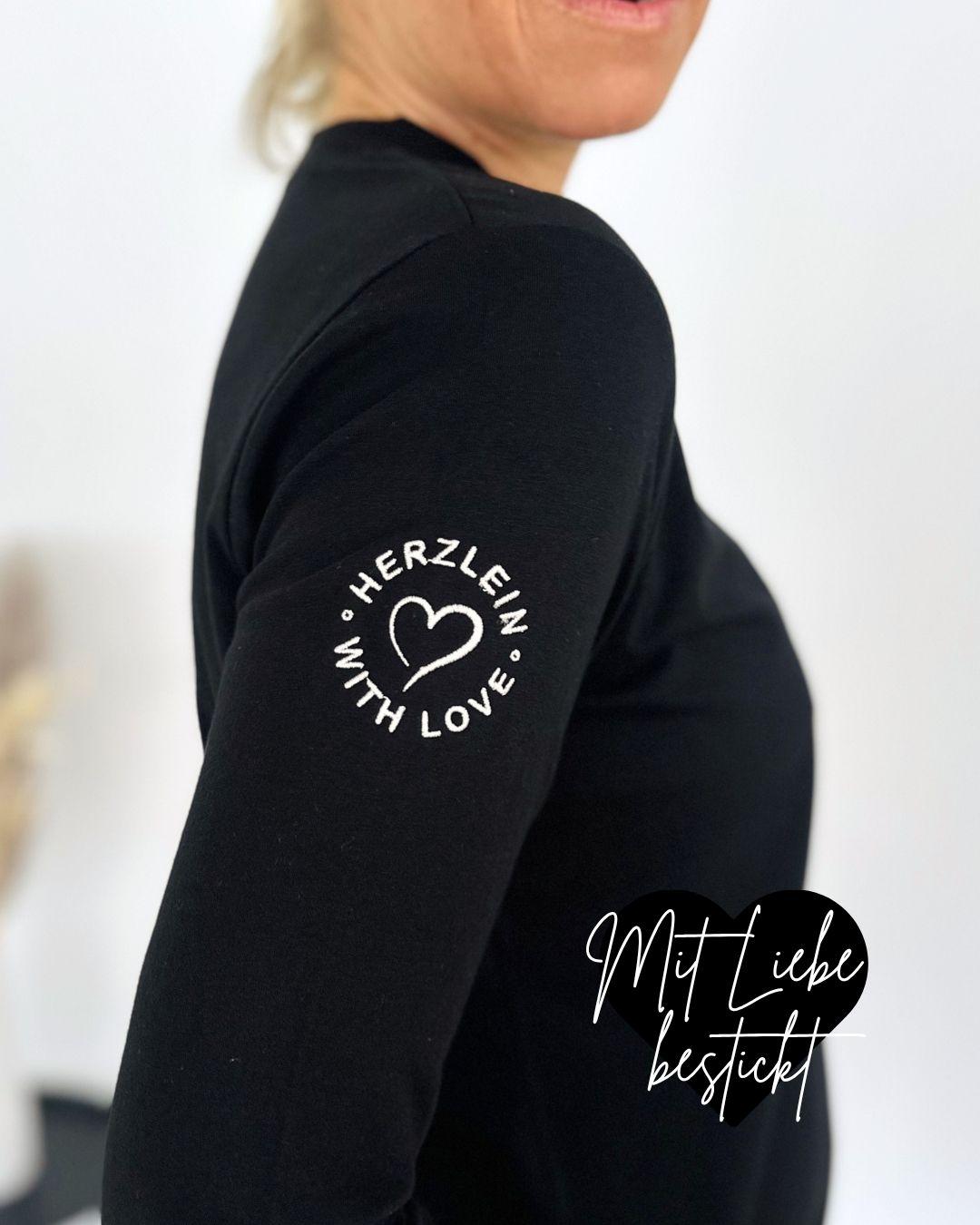 Herzlein® Longsleeve-Shirt mit Schmetterling in Schwarz