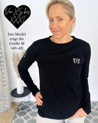 Herzlein® Longsleeve-Shirt mit Schmetterling in Schwarz