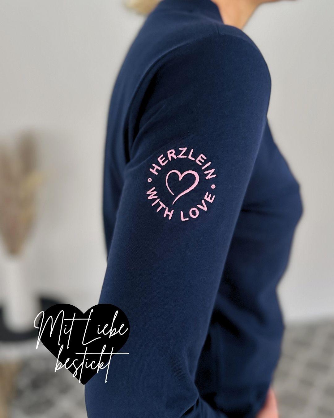 Herzlein® Longsleeve-Shirt mit Smiley in Navy