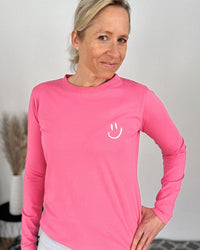 Herzlein® Longsleeve-Shirt mit Smiley in Pink