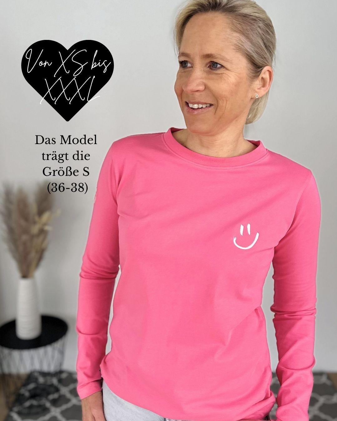 Herzlein® Longsleeve-Shirt mit Smiley in Pink