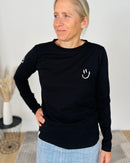 Herzlein® Longsleeve-Shirt mit Smiley in Schwarz