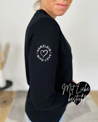 Herzlein® Longsleeve-Shirt mit Smiley in Schwarz