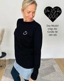 Herzlein® Longsleeve-Shirt mit Smiley in Schwarz