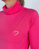 Herzlein® Longsleeve mit Rollkragen "Herz" in Pink