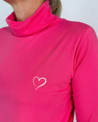 Herzlein® Longsleeve mit Rollkragen "Herz" in Pink