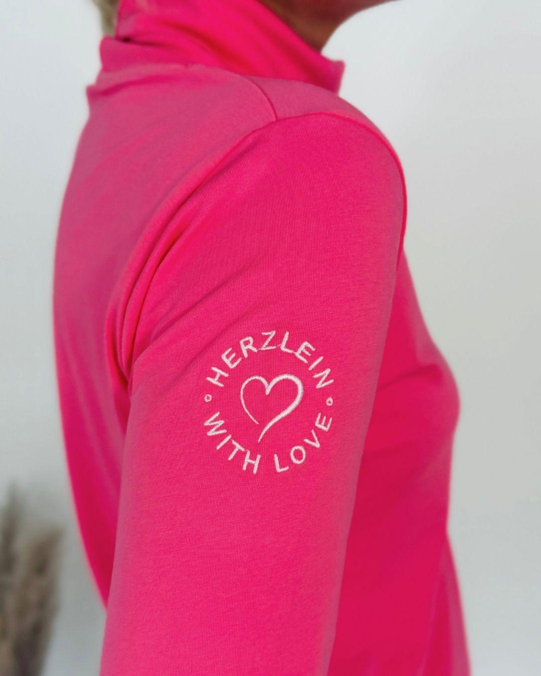 Herzlein® Longsleeve mit Rollkragen "Herz" in Pink