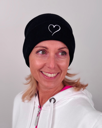 Herzlein® Merino Mütze in Schwarz