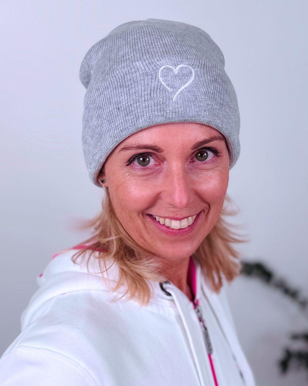 Herzlein® Merino Mütze in Grau