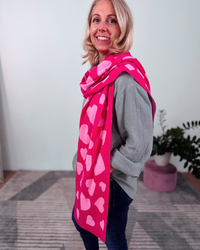 Herzlein® Merino Schal mit Herzchen in Pink & Rosa
