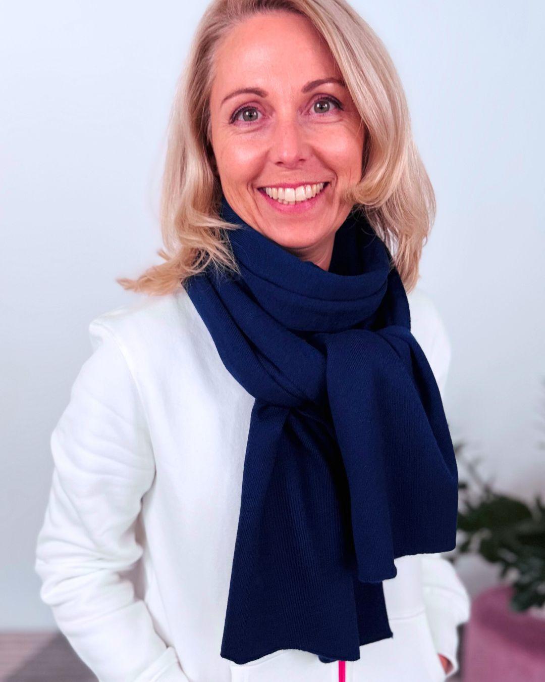 Herzlein® Merino Schal in Navy