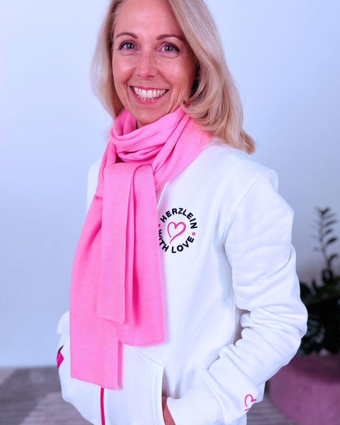 Herzlein® Merino Schal in Rosa