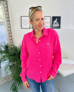 Herzlein® Musselin Bluse in Pink