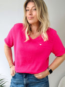 Herzlein® Musselin Shirt mit "Herzchen-Stick" in Pink