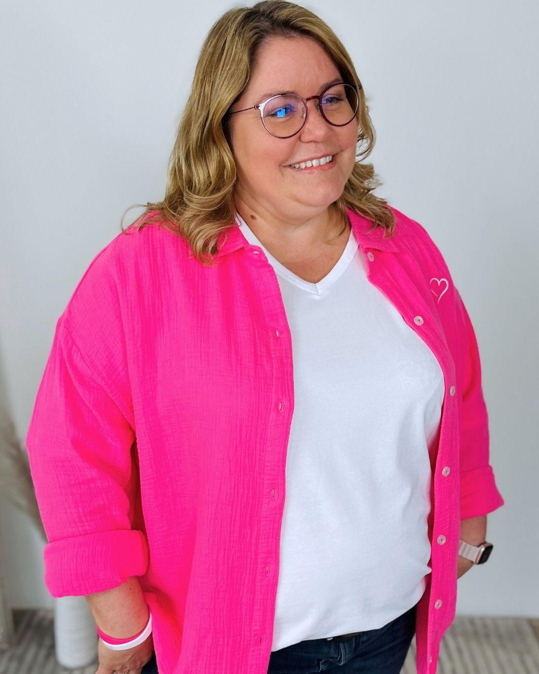 Herzlein® Musselin Bluse in Pink