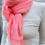 Herzlein® Musselin Tuch Halstuch Schal Baumwolle für Damen in Pfirsich Rosa