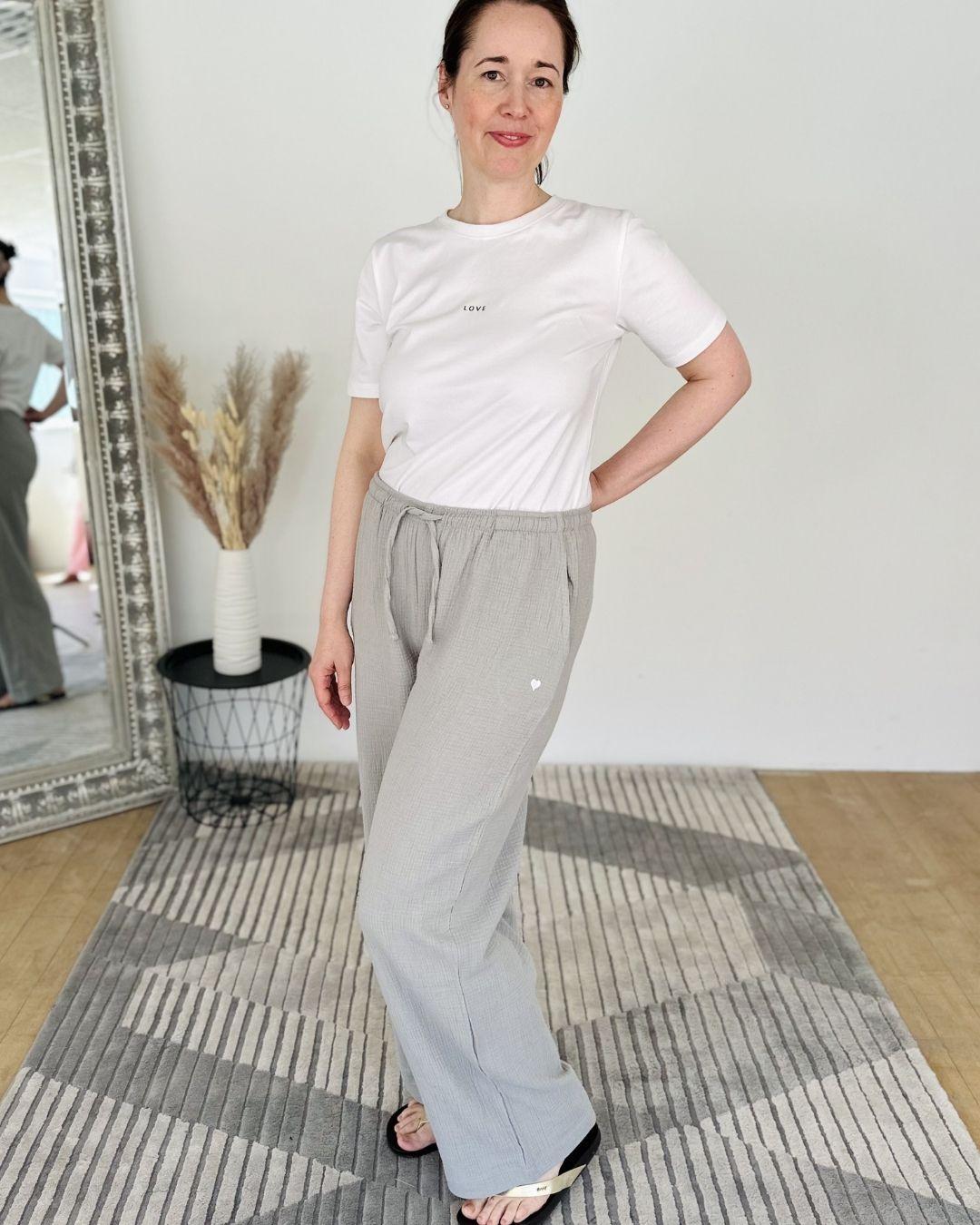 Herzlein® Musselin Hose in Grau