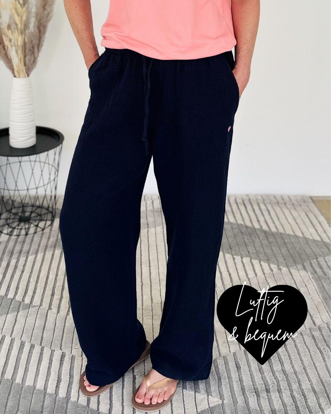 Herzlein® Musselin Hose in Navy