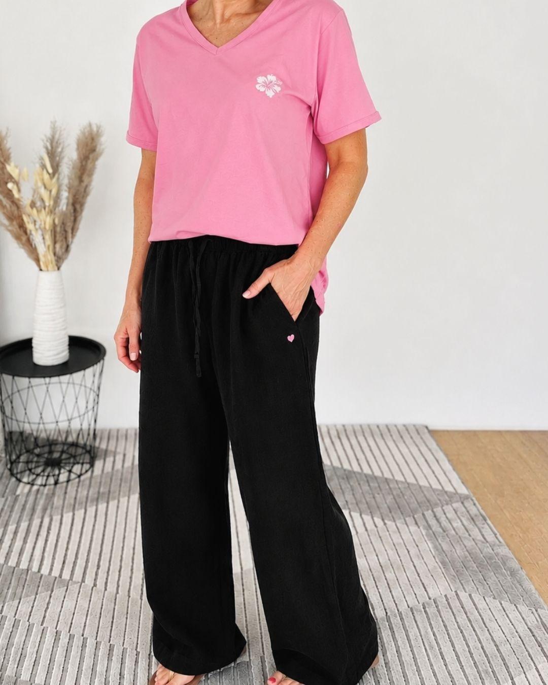 Herzlein® Musselin Hose in Schwarz