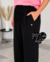 Herzlein® Musselin Hose in Schwarz