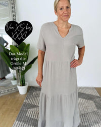 Herzlein® Musselin Maxikleid in Grau