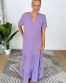 Herzlein® Musselin Maxikleid in Lavendel