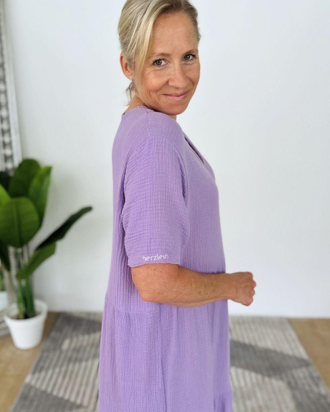 Herzlein® Musselin Maxikleid in Lavendel