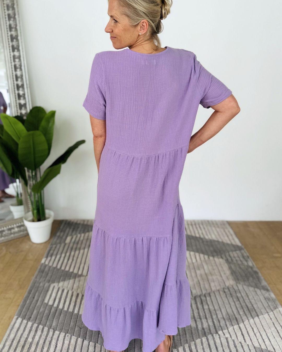 Herzlein® Musselin Maxikleid in Lavendel