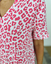 Herzlein® Musselin Maxikleid in Leo Pink