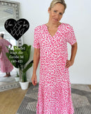 Herzlein® Musselin Maxikleid in Leo Pink
