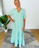 Herzlein® Musselin Maxikleid in Mint