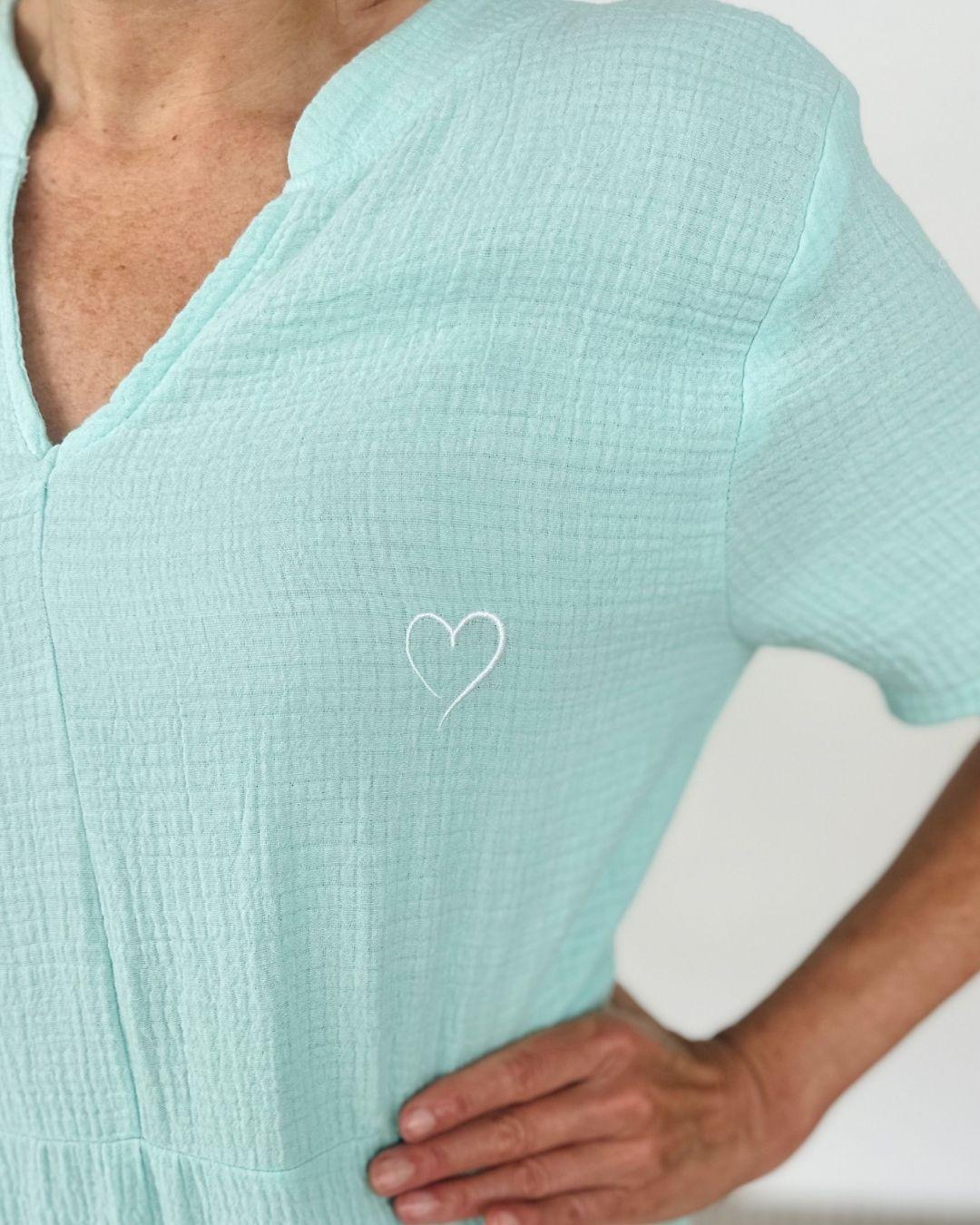 Herzlein® Musselin Maxikleid in Mint