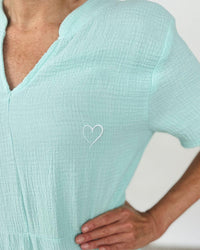 Herzlein® Musselin Maxikleid in Mint