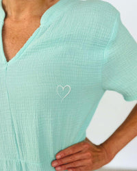 Herzlein® Musselin Maxikleid in Mint