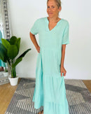Herzlein® Musselin Maxikleid in Mint