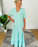 Herzlein® Musselin Maxikleid in Mint