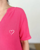 Herzlein® Musselin Maxikleid in Pink