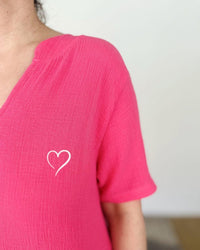 Herzlein® Musselin Maxikleid in Pink