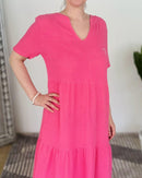 Herzlein® Musselin Maxikleid in Pink