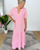 Herzlein® Musselin Maxikleid in Rosa