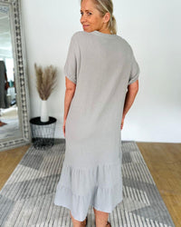 Herzlein® Musselin Midikleid in Hellgrau