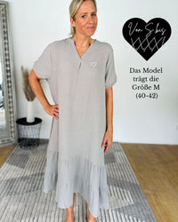 Herzlein® Musselin Midikleid in Hellgrau