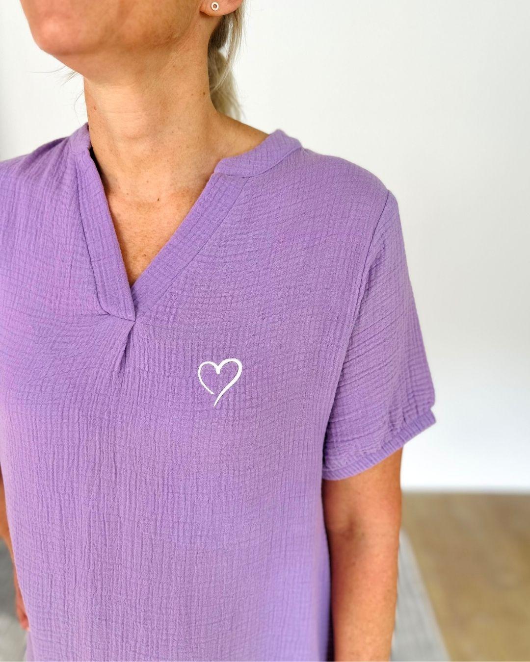 Herzlein® Musselin Midikleid in Lavendel