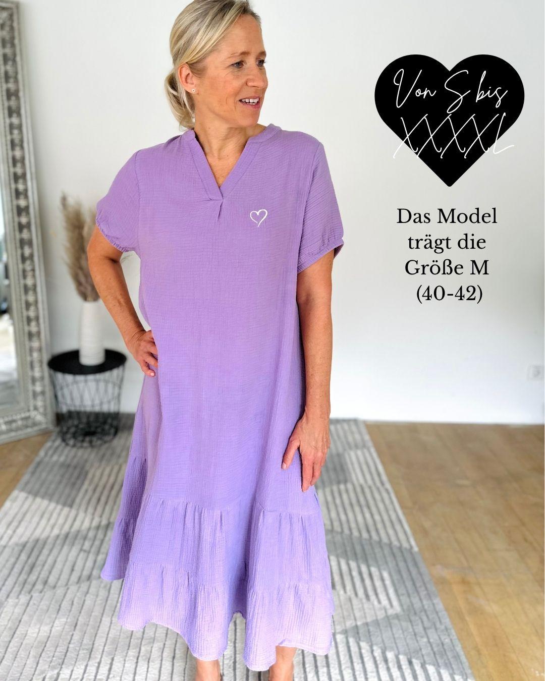 Herzlein® Musselin Midikleid in Lavendel