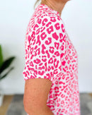 Herzlein® Musselin Midikleid in Leo Pink