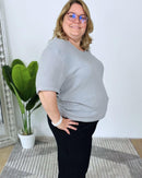 Herzlein® Musselin Shirt mit "Herzchen-Stick" in Grau